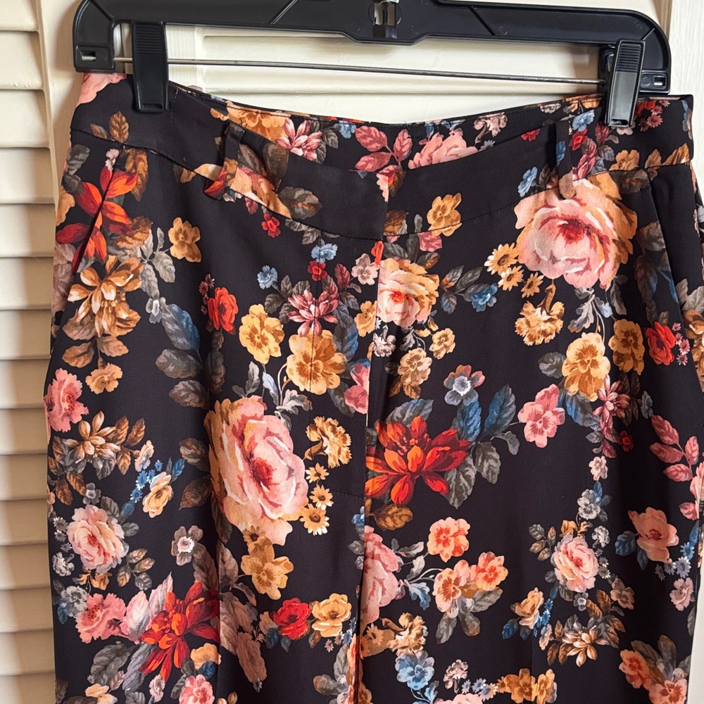 Ted Baker Black Floral Wide-Leg Trousers - Picture 3 of 4